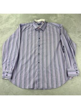Robert Graham Button Up Long Sleeve Purple Shirt Men’s Size XL